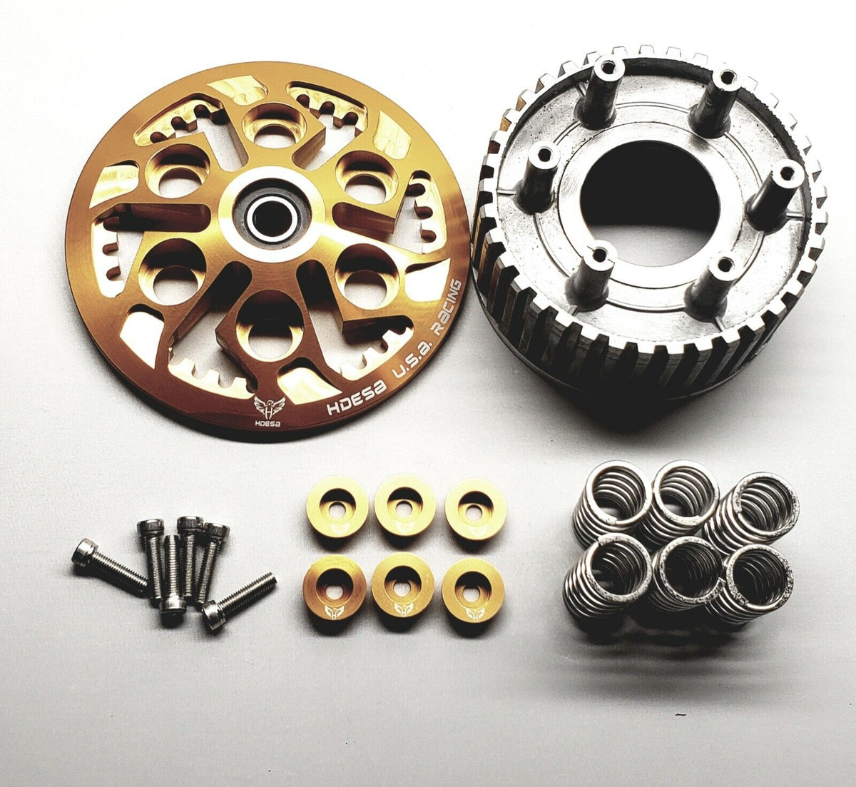 Ducati Gold Anodized Clutch Hub Boss Pressure plate Kit HdesaUSA